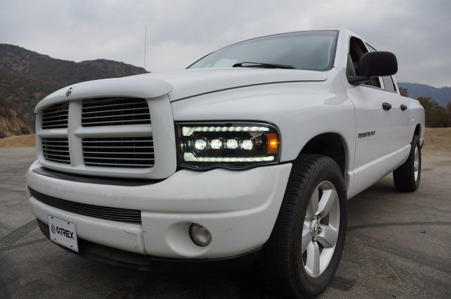 Phares projecteurs à LED noirs pour Dodge Ram série NOVA 02-05
