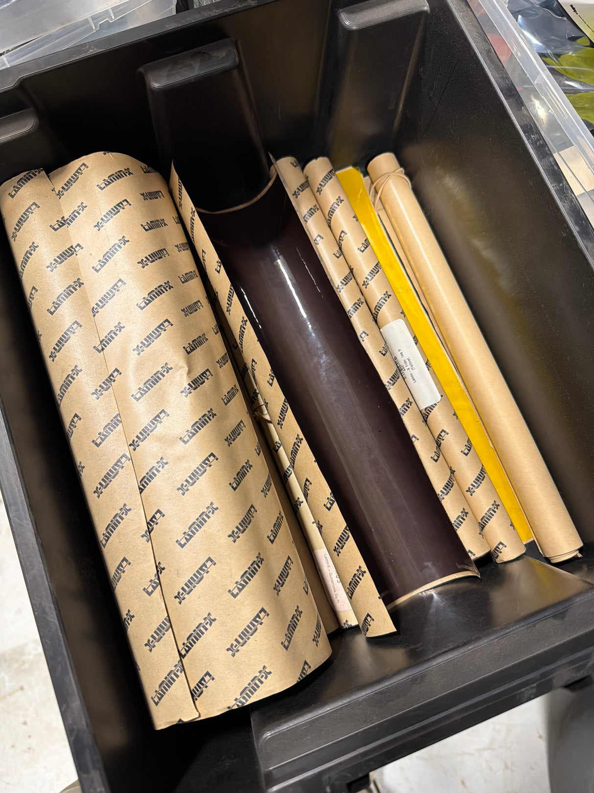 Laminx film lot. Smoked and yellow assorted 1’x1’ squares. You get everything in photo