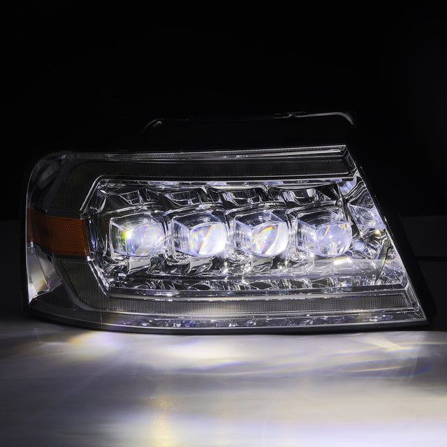Phares projecteurs à LED chromés pour Ford F150 (2004-2008) et Lincoln Mark LT (2006-2008) série NOVA