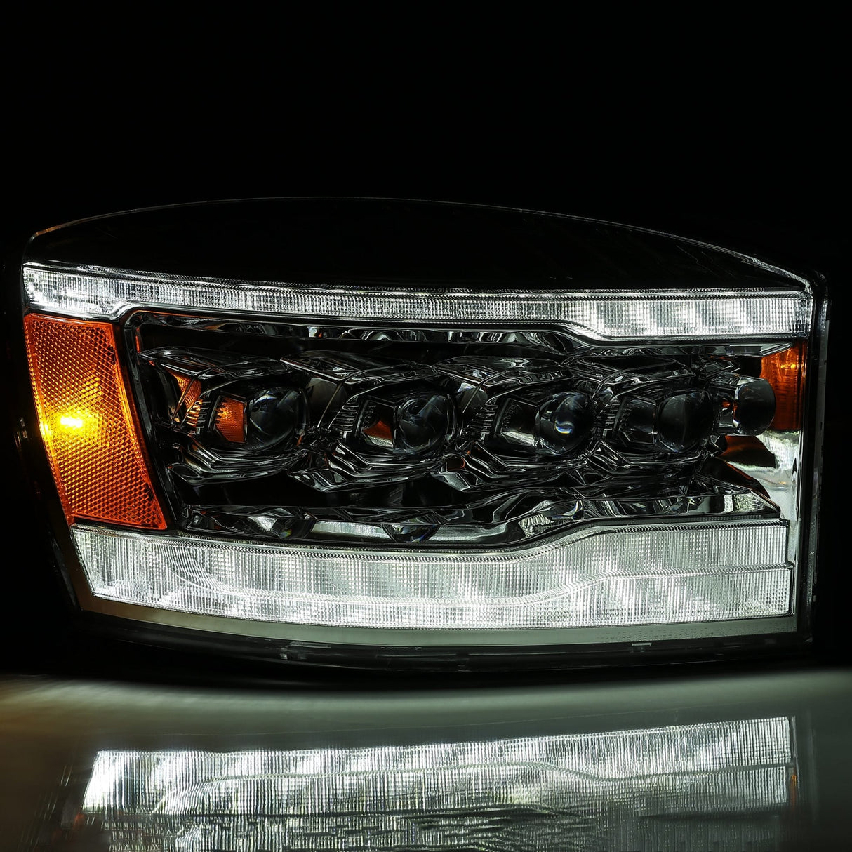 Phares projecteurs à LED chromés pour Dodge Ram série NOVA 06-08