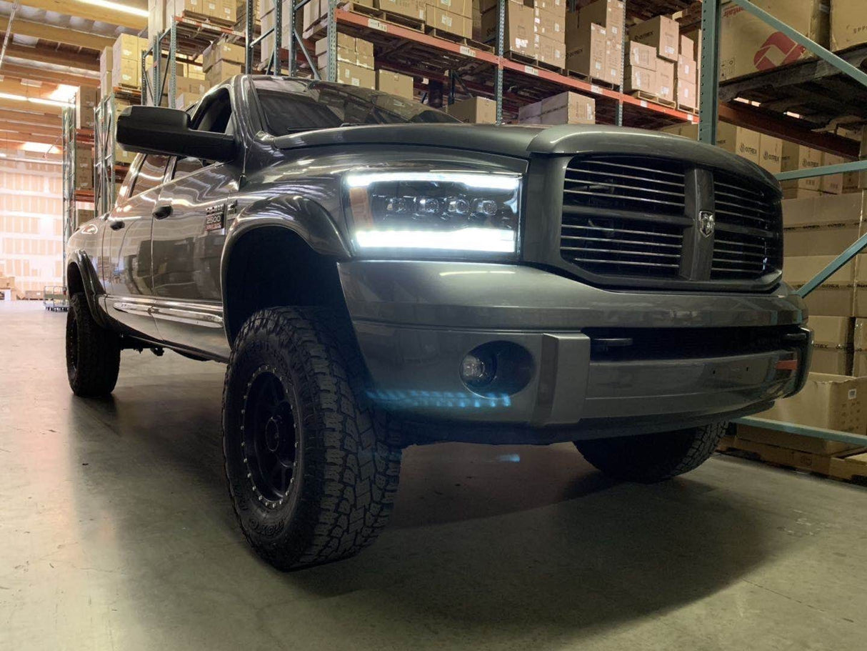 Phares projecteurs à LED chromés pour Dodge Ram série NOVA 06-08
