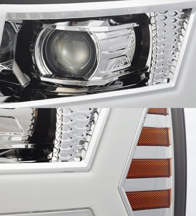 Phares projecteurs à LED chromés pour Chevrolet Silverado série LUXX 07-13