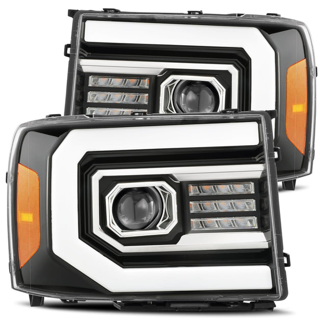 Phares projecteurs à LED GMC Sierra LUXX-Series 07-13, noir de jais