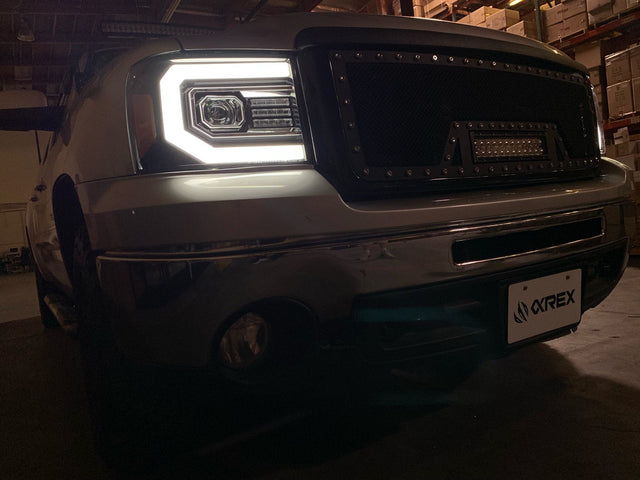 Phares projecteurs à LED GMC Sierra LUXX-Series 07-13, noir de jais