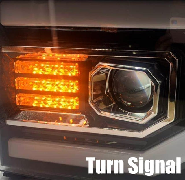 Phares projecteurs à LED GMC Sierra LUXX-Series 07-13, noir de jais