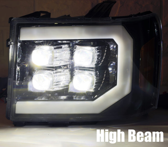 Phares projecteurs à LED noirs pour GMC Sierra série NOVA 07-13