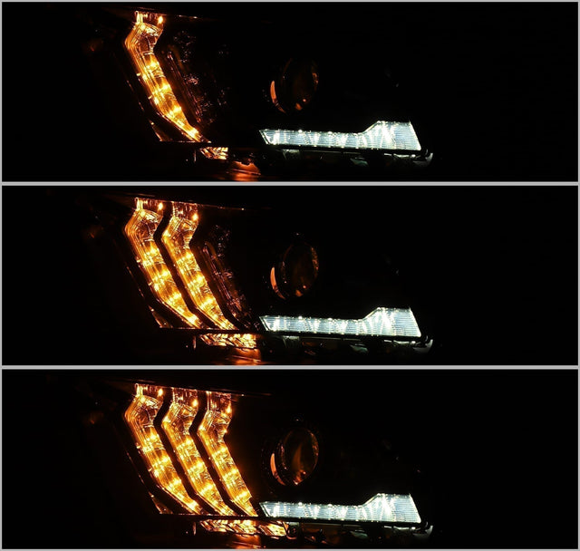 Phares projecteurs à LED noirs pour Ford Mustang série LUXX 10-12