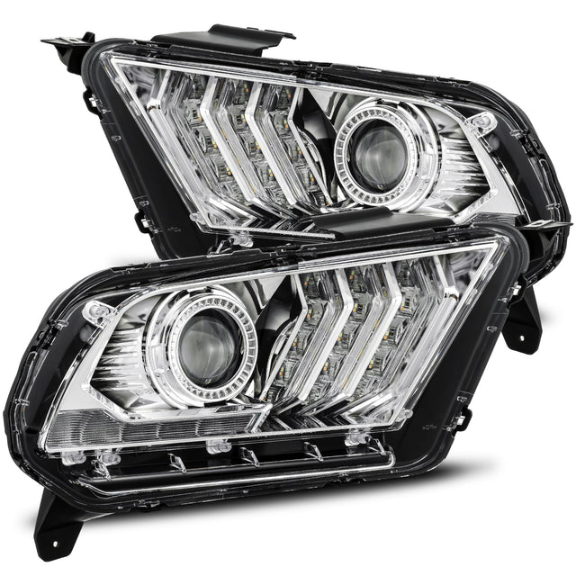 10-12 Ford Mustang LUXX-Series LED Projector Headlights Chrome