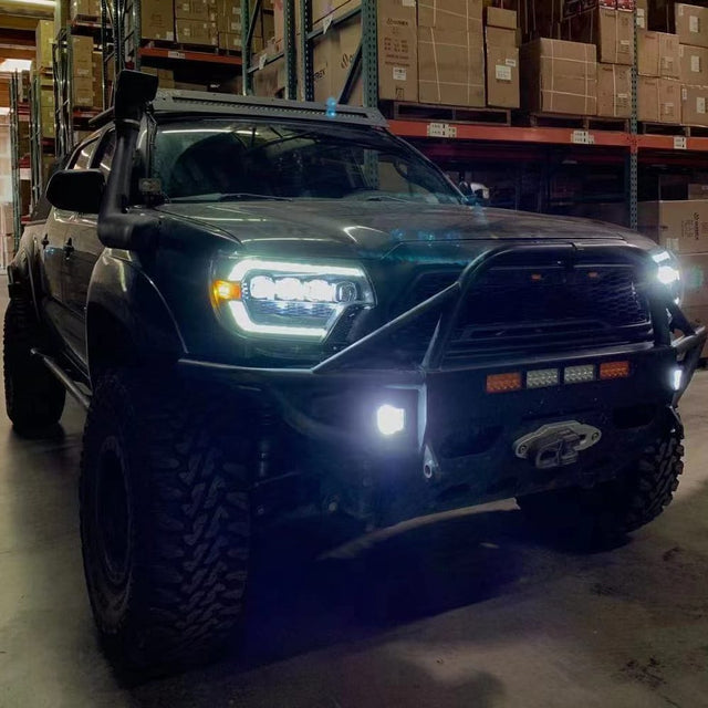 Phares projecteurs à LED noirs pour Toyota Tacoma série NOVA 12-15