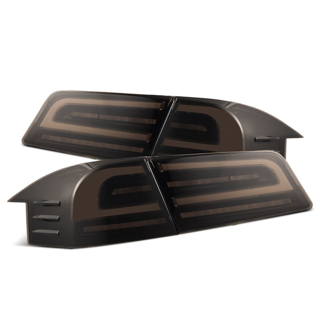 Feux arrière à LED Tesla Model S LUXX 12-21, fumée noire (avec pièce centrale de coffre noire de remplacement)