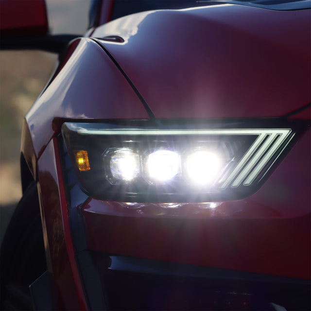 15-17 Ford Mustang/18-20 Mustang Shelby GT350/GT500 NOVA-Series LED Projector Headlights Alpha-Black