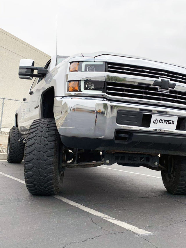 Phares projecteurs à LED noirs de la série LUXX pour Chevrolet Silverado 2500HD/3500HD 15-19