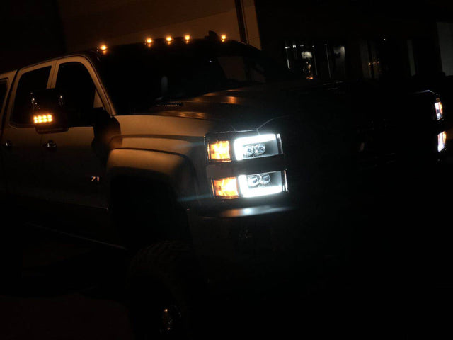 Phares projecteurs à LED NOVA Series, noirs, pour Chevrolet Silverado 2500HD/3500HD MK II 15-19