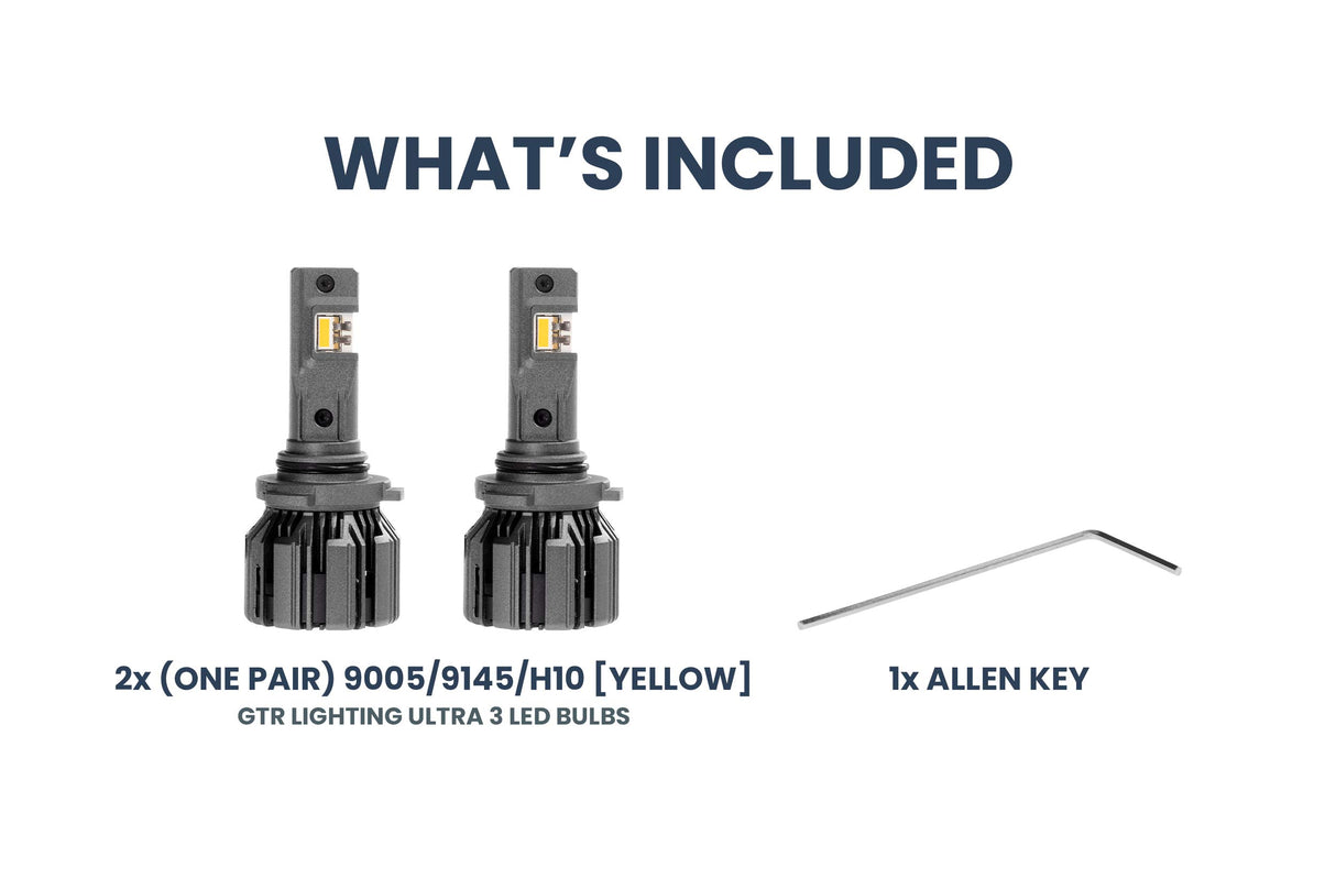 9005/HB3: GTR Ultra 3.0 Yellow LED Bulbs (Pair)