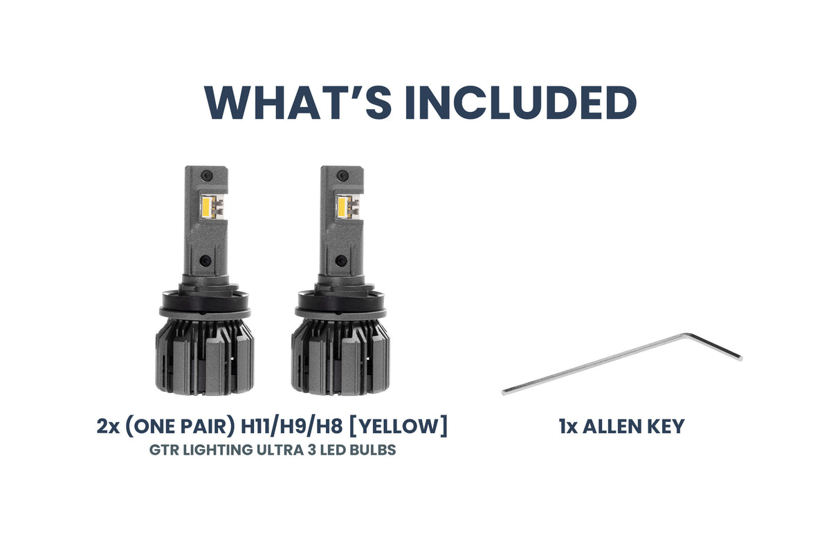 H11: GTR Ultra 3.0 Yellow LED Bulbs (Pair)