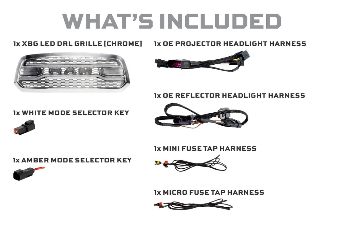 Dodge Ram 1500 Classic (19-24) XBG LED Drl Grille (Chrome)