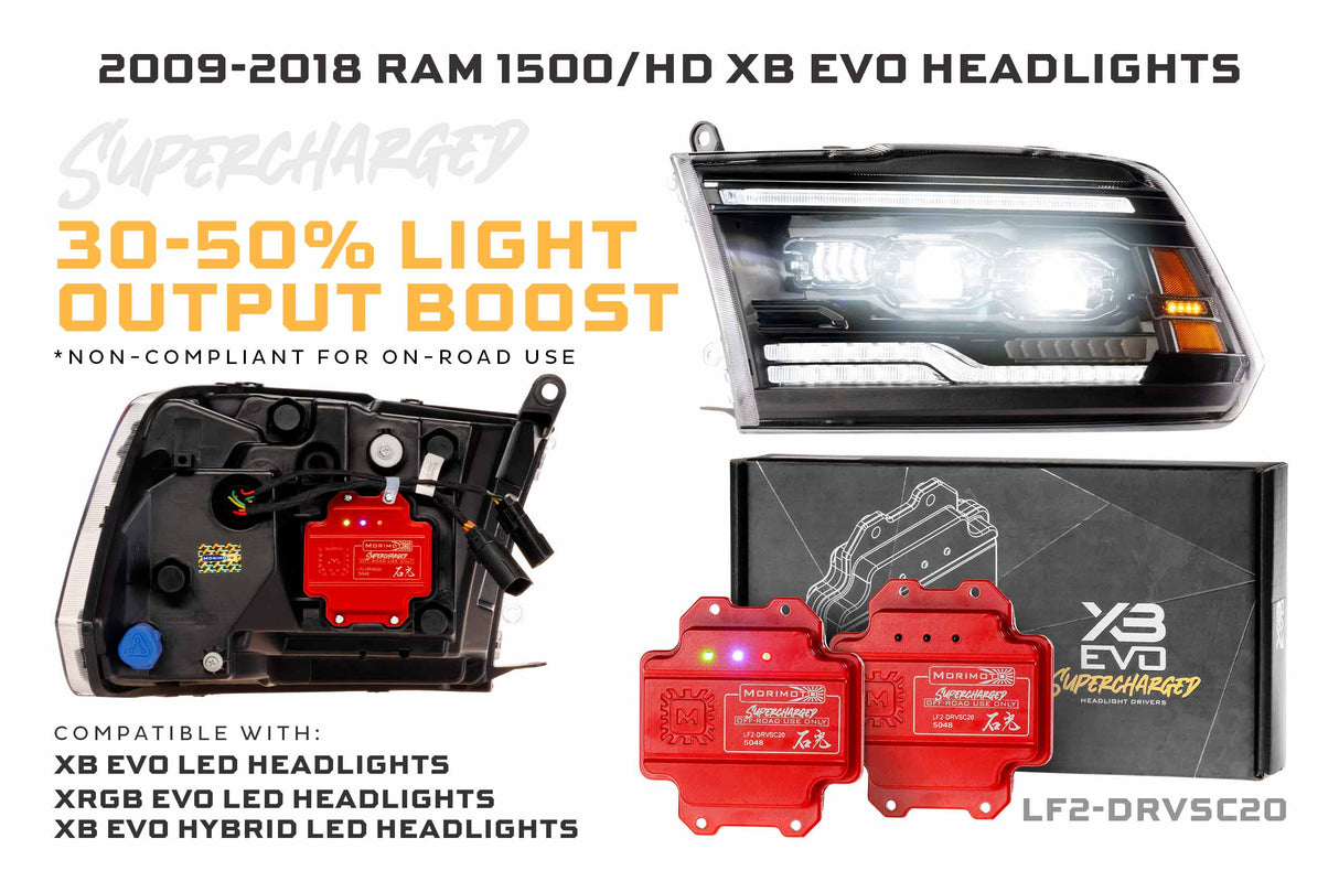 Dodge Ram (09-18) : phares à LED Morimoto Xb (ambre Drl)