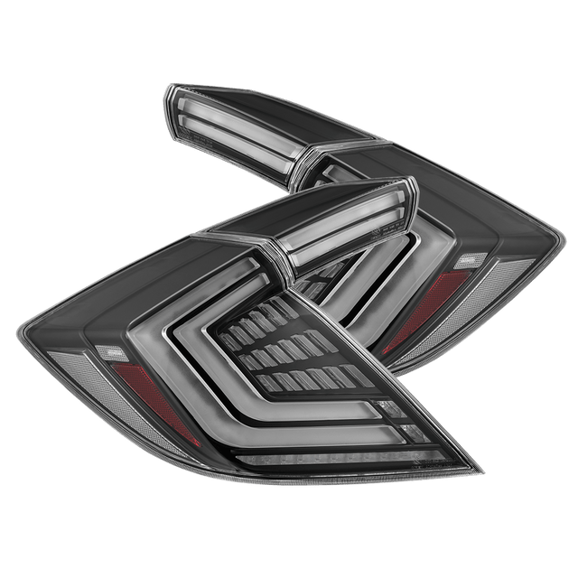 16-21 Honda Civic Hatchback NOVA-Series Prismatic LED Tail Lights Black