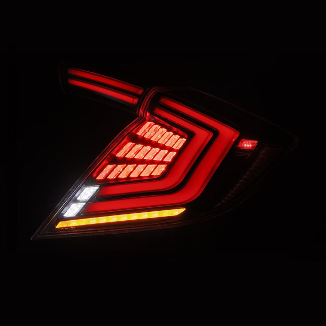 16-21 Honda Civic Hatchback NOVA-Series Prismatic LED Tail Lights Black
