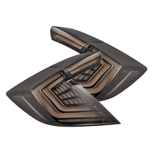 16-21 Honda Civic Hatchback NOVA-Series Prismatic LED Tail Lights Black Smoke