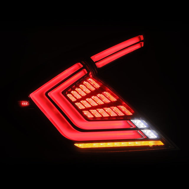 16-21 Honda Civic Hatchback NOVA-Series Prismatic LED Tail Lights Black Smoke