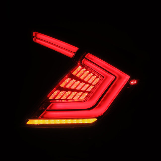 16-21 Honda Civic Hatchback NOVA-Series Prismatic LED Tail Lights Clear Smoke