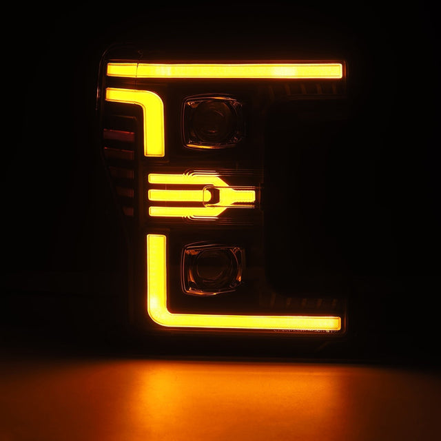 17-19 Ford Super Duty MKII LUXX-Series LED Projector Headlights Alpha-Black