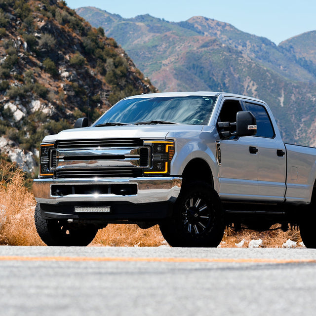 17-19 Ford Super Duty MKII PRO-Series Halogen Projector Headlights Black