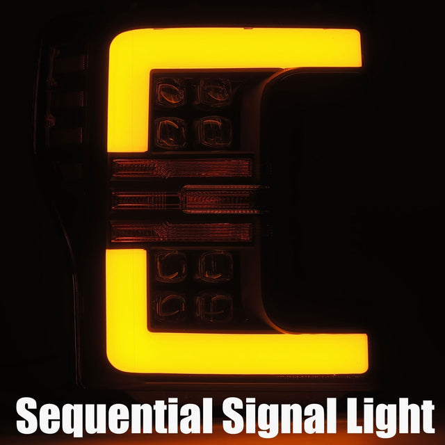 17-19 Ford Super Duty NOVA-Series LED Projector Headlights Jet Black