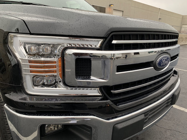 Phares de projecteur à LED chromés pour Ford F150 série NOVA 18-20