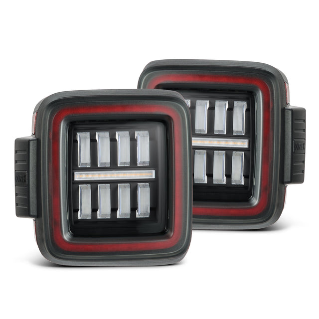 Feux arrière à LED prismatiques pour Jeep Wrangler JL NOVA-Series 18-25, noir et rouge