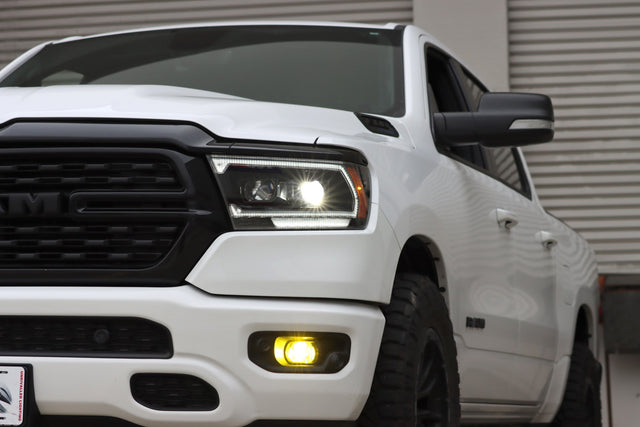 19-24 Ram 1500 (MK II 2500 Style) LUXX-Series LED Projector Headlights Alpha-Black