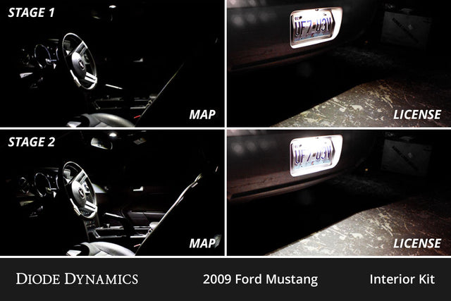Interior LED Kit for 2005-2009 Ford Mustang, Cool White Stage 2
