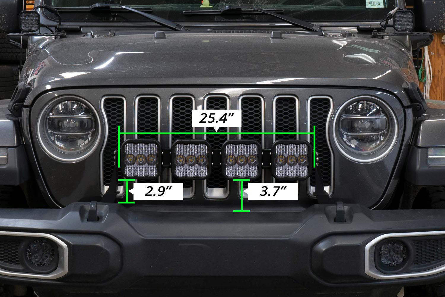 Kit de barre lumineuse LED pour capot Jeep Jl 2018-2022 Wrangler