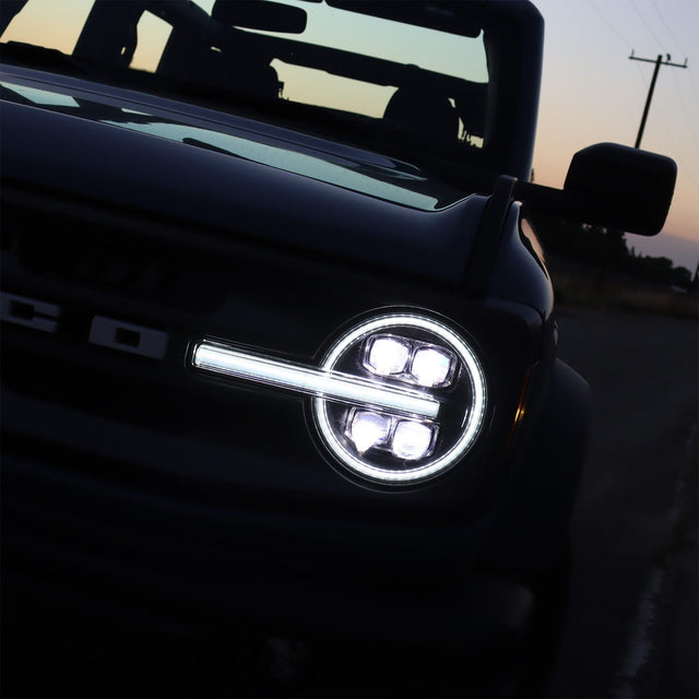 21-25 Ford Bronco /22-25 Ford Bronco Raptor NOVA-Series LED Projector Headlights Alpha-black