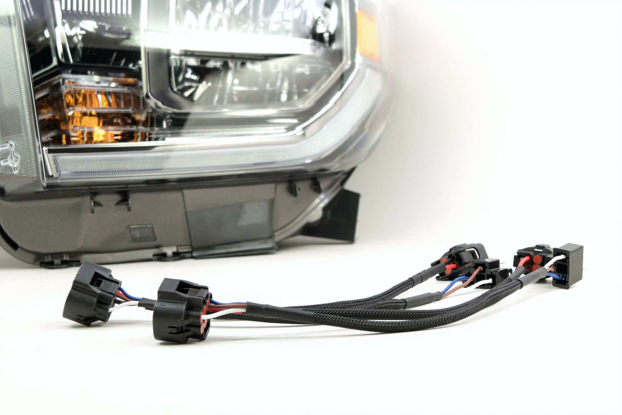 Conversion Harness for Halogen Tundra with Amber Bulb DRL (Convert to OEM LED Headlights) (Pair)