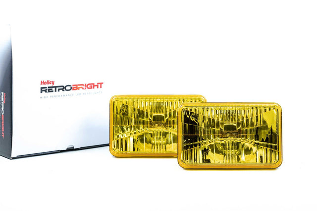 Sealed Beam: Holley Retrobright Led Headlights (4X6") PAIR of 2