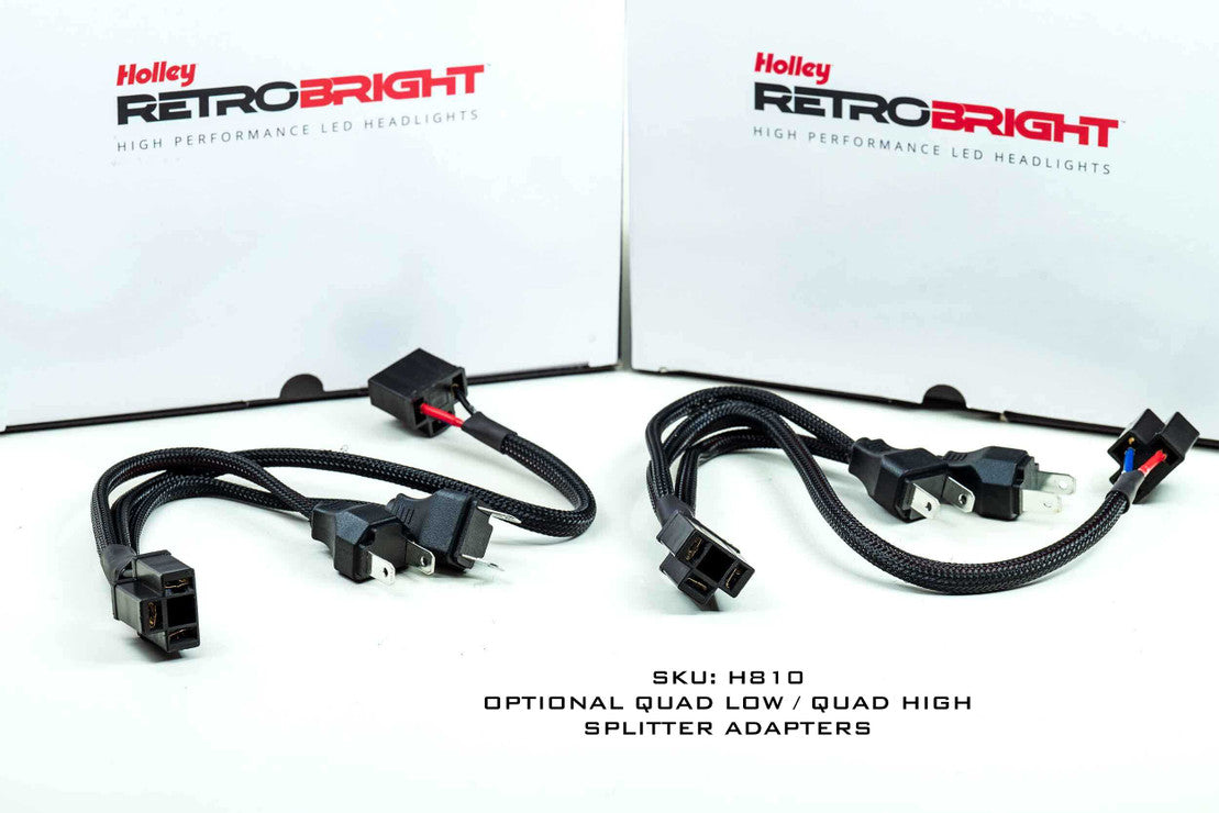 Sealed Beam: Holley Retrobright Led Headlights (4X6") PAIR of 2