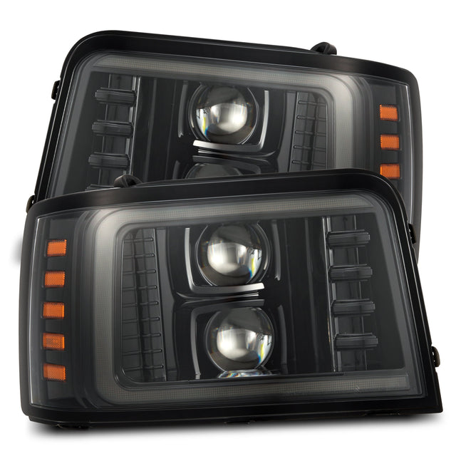 92-96 Ford F-Series/Bronco LUXX-Series LED Projector Headlights Alpha-Black
