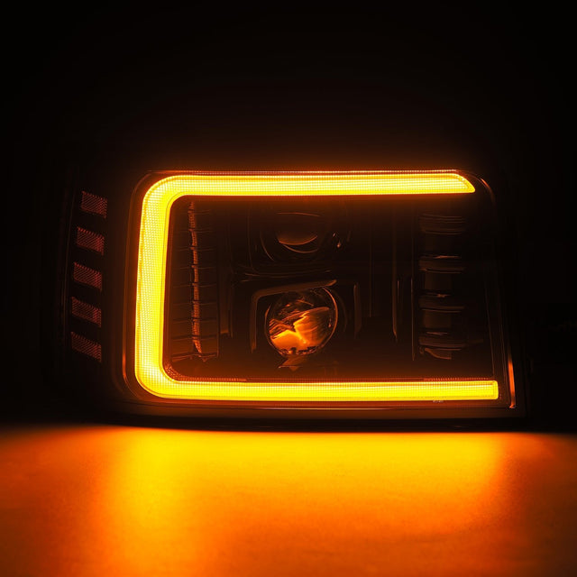 92-96 Ford F-Series/Bronco LUXX-Series LED Projector Headlights Alpha-Black