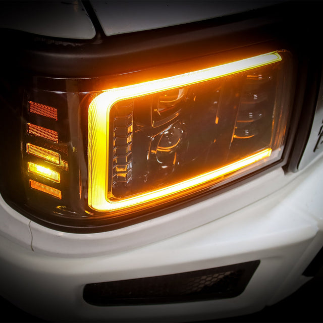 92-96 Ford F-Series/Bronco LUXX-Series LED Projector Headlights Alpha-Black