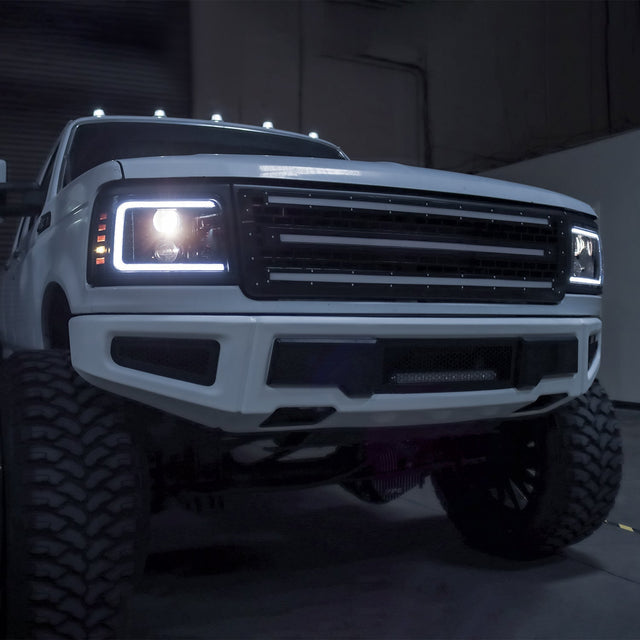 92-96 Ford F-Series/Bronco LUXX-Series LED Projector Headlights Black