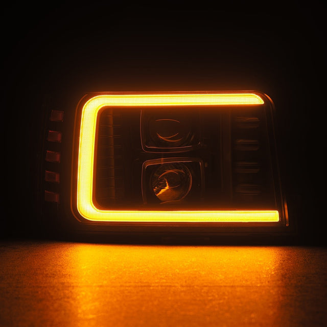 92-96 Ford F-Series/Bronco PRO-Series Halogen Projector Headlights Black