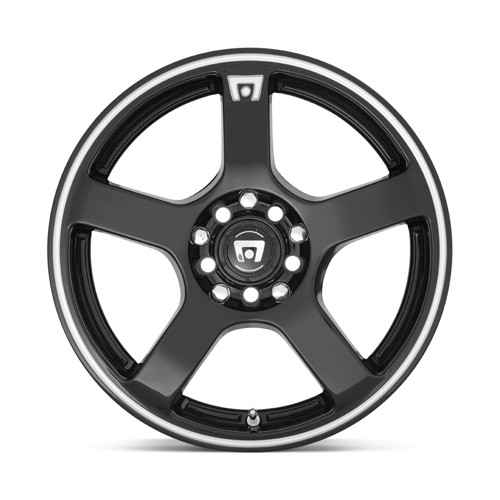 Motegi MR116 FS5 18x8 5x108 / 5x114.3 - Gloss Black w/ Machined Flange