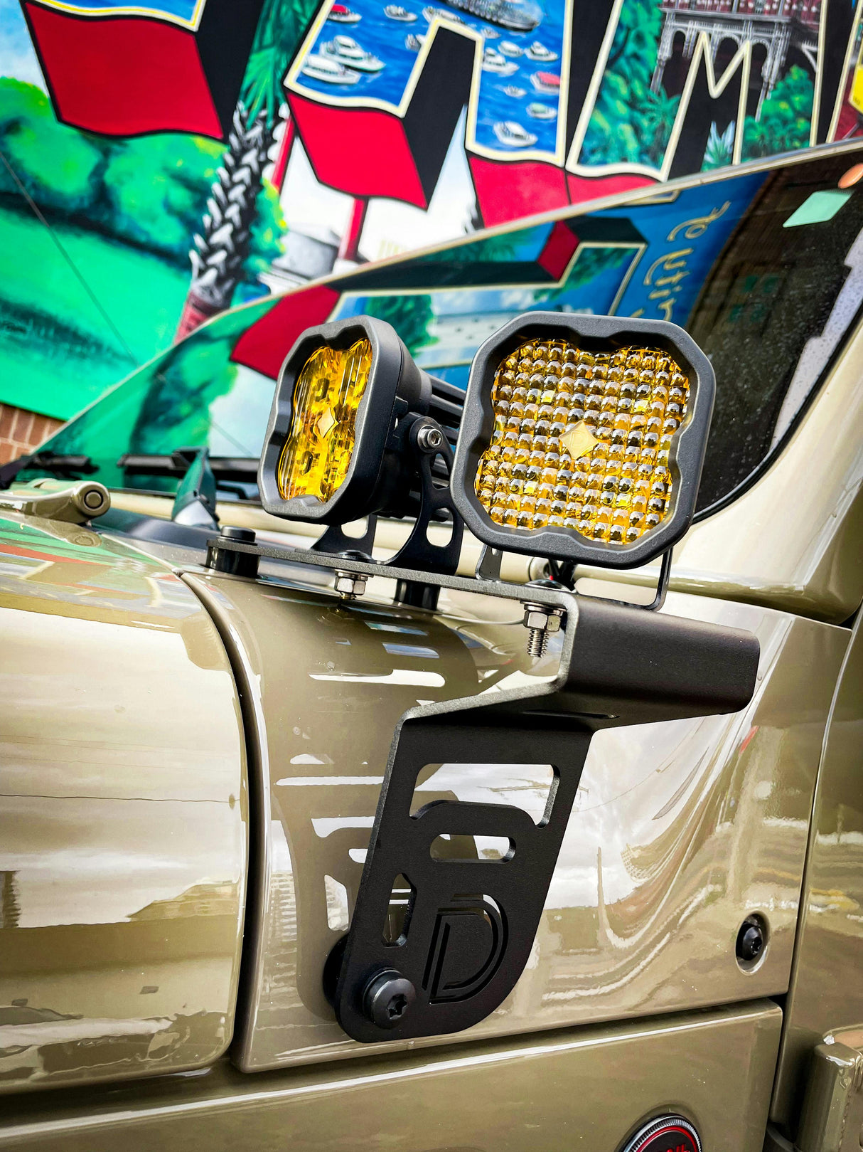 2018-2025 Jeep JL Wrangler Cowl Mount LED Brackets