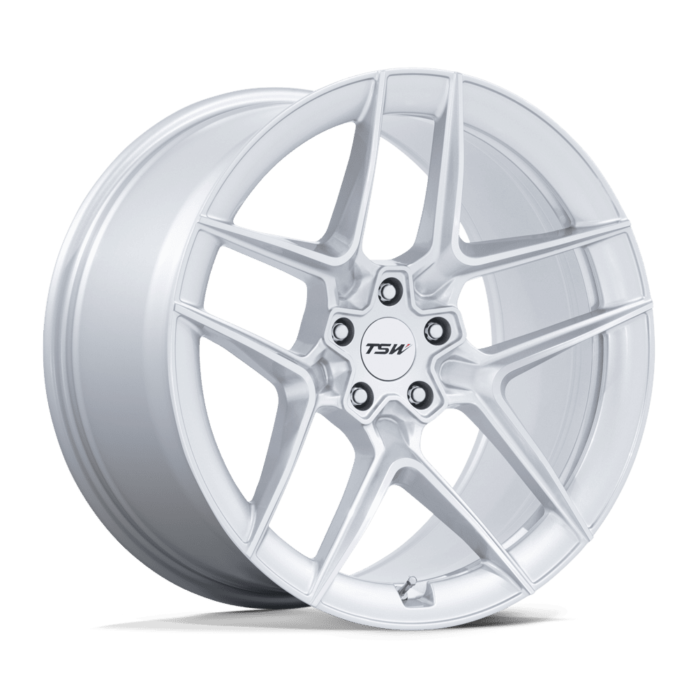 TSW TW008 Slipstream 20x10.5 5x114.3 - Gloss Silver w/ Machined Face