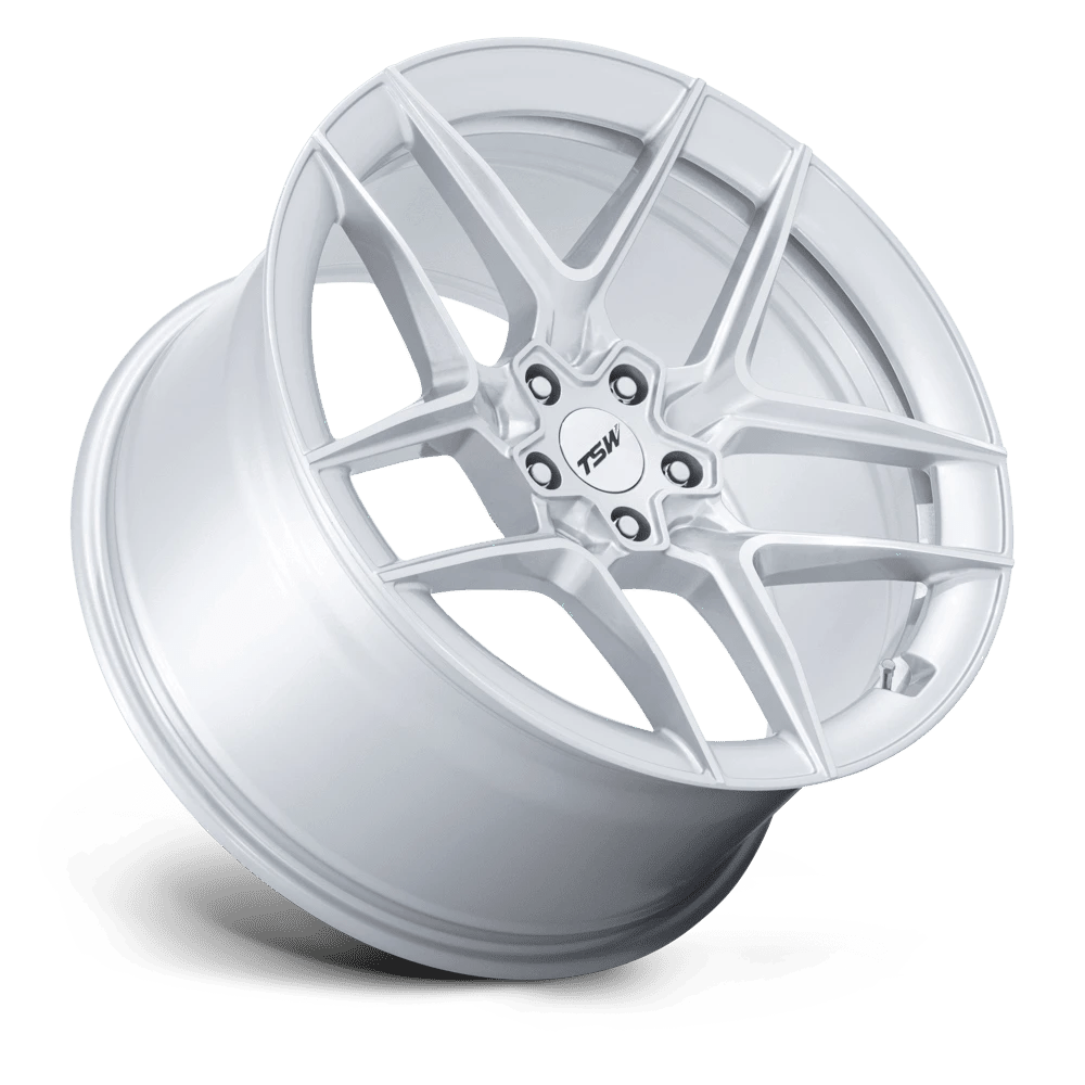 TSW TW008 Slipstream 20x9 5x112 - Gloss Silver w/ Machined Face