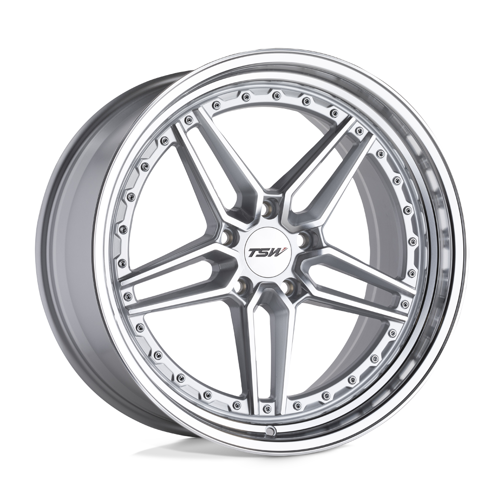 TSW Ascari 20x10.5 5x112 - Silver W/mirror Cut Face & Lip