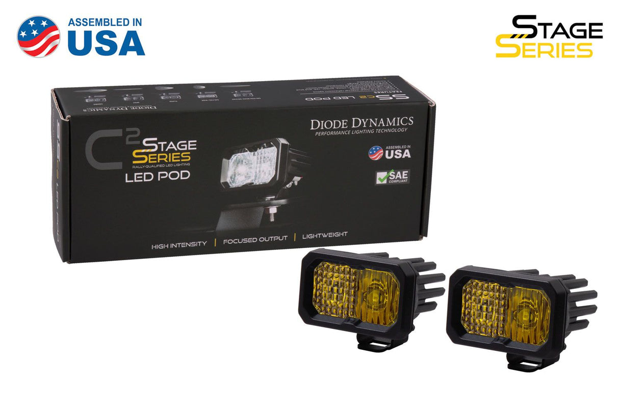 C2 1.0 SAE Yellow Sport Standard LED Pod (pair)
