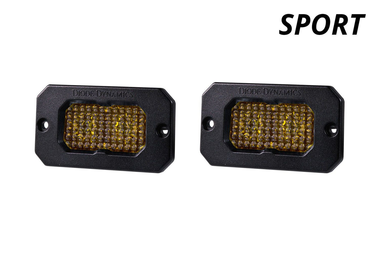 C2 1.0 SAE Yellow Sport Flush Mount LED Pod (pair)